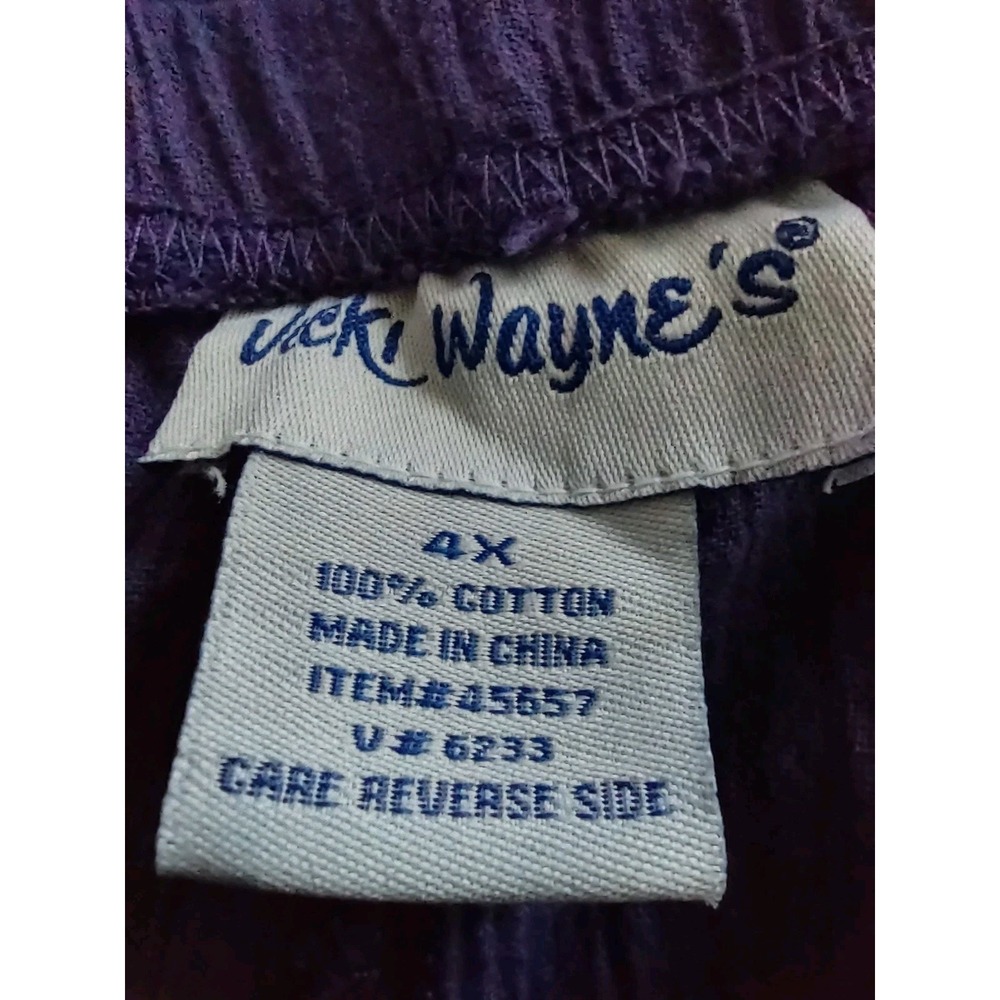 Shirt & Pants Set Womens 4XL Plus Size Vicki Wayne's Crinkle Style Pant Pockets - Picture 12 of 16